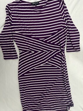 Rephyllis Purple & White Striped Women's Dress